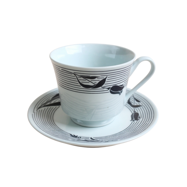 (ll) Vintage Style Tea Cup and Saucer (Set of 2)
