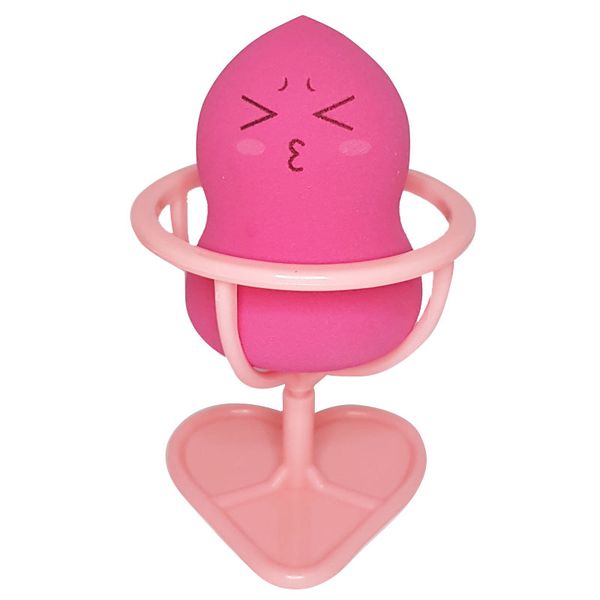 Make Up Sponge With Stand - DeepPink