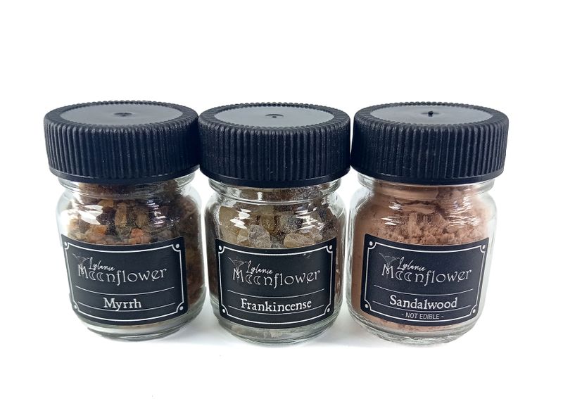 Raw Incense Resin - 3 Pack - Myrrh, Frankincense, Sandalwood