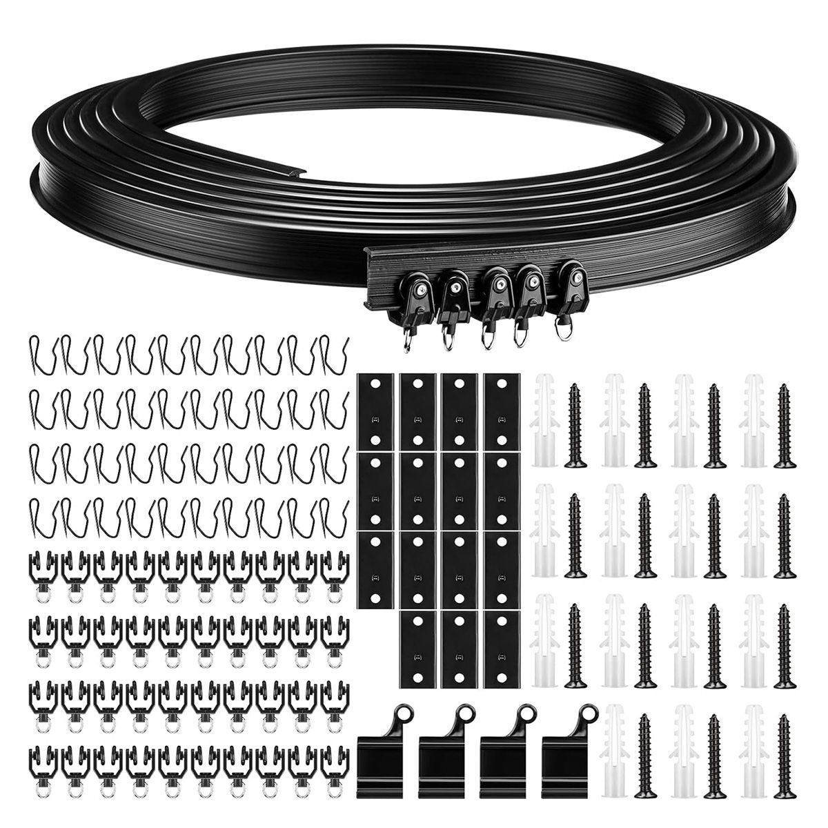 5M Curtain Track Ceiling Flexible Wall Mounted Curtain Tracks Bendable Rail