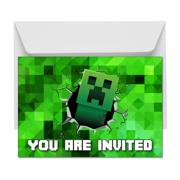 Invitation Cards: Minecraft Party (Pack of 12)