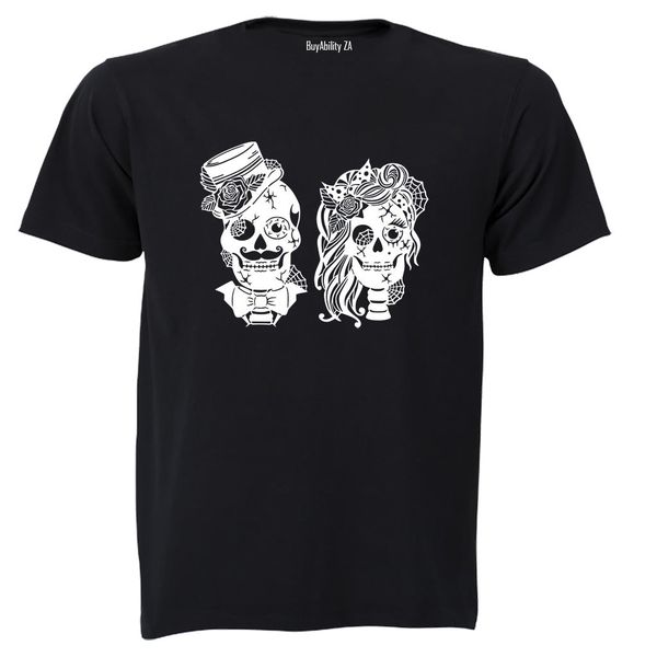 Mr &amp; Mrs - Skulls - Adults - T-Shirt