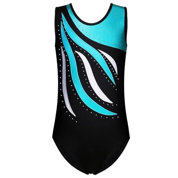 Black and Blue Gymnastics Leotard