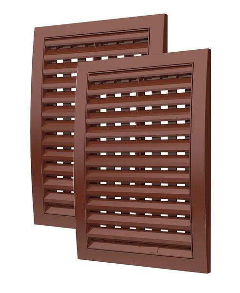 Ventilation adjustable wall cover grilles external or internal mount 180x250mm - 2 pieces Terracotta
