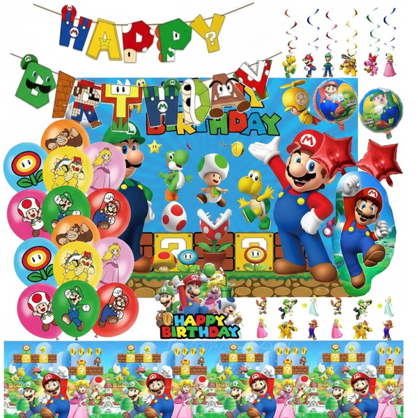 Super Mario Birthday Party Decorations 53pcs