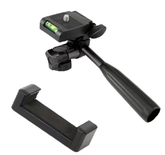 1/4 Ball Head with E-Shaped Phone Clamp / 360 Adjustable Tripod Mount