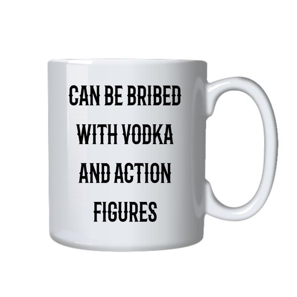 Vodka and Action Figures Coffee Mug - Best Funny Novelty Gift Idea for