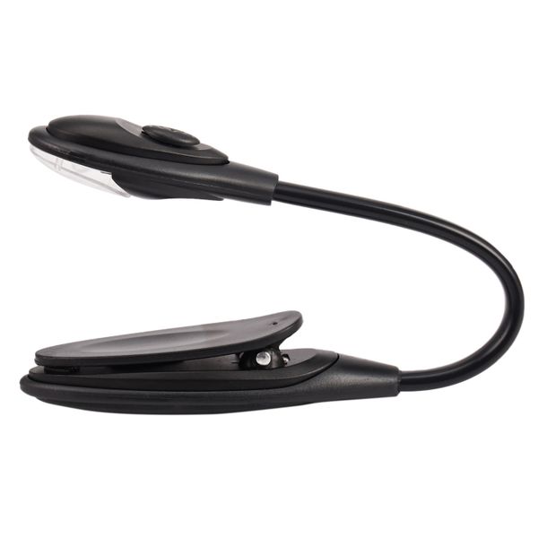 Mini Flexible Clip-On Led White Light Book Holder Table Lamp Black