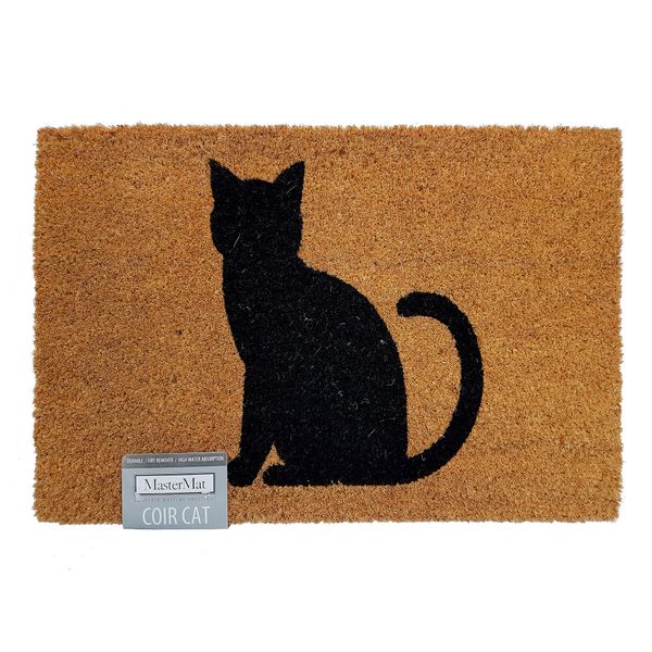 MasterMat Cat Coir Doormat 100% Natural Coir &amp; 100% PVC Backing - 40x60cm