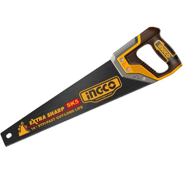 Ingco - Hand Saw 400 mm (9 TPI) - X-Sharp SK5 Blade