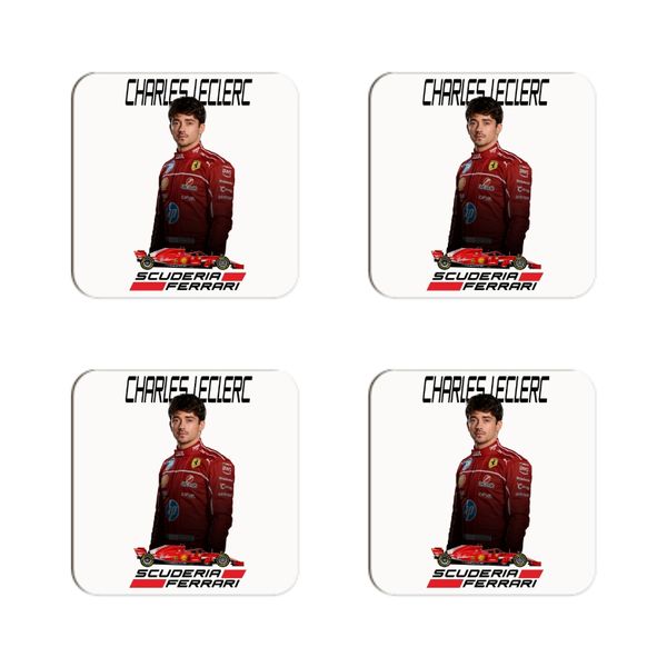 Scuderia Ferrari F1 C Leclerc Coasters - Set of 4