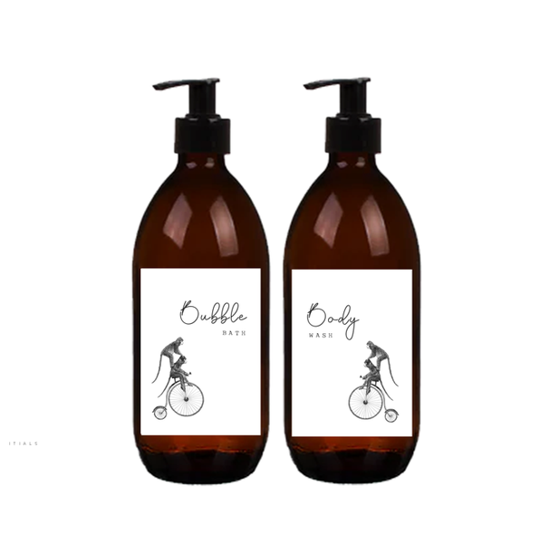 Monkey Business' Glass Bubble Bath &amp; Body Wash Dispenser Set - 500ml - 2 Piece