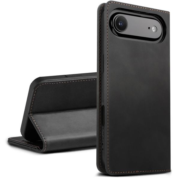ORRO Black Vegan Leather Wallet Case Compatible With iPhone Air