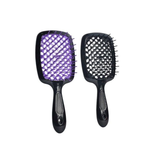 2 Piece - Detangling Hair Brushes - Purple &amp; Black