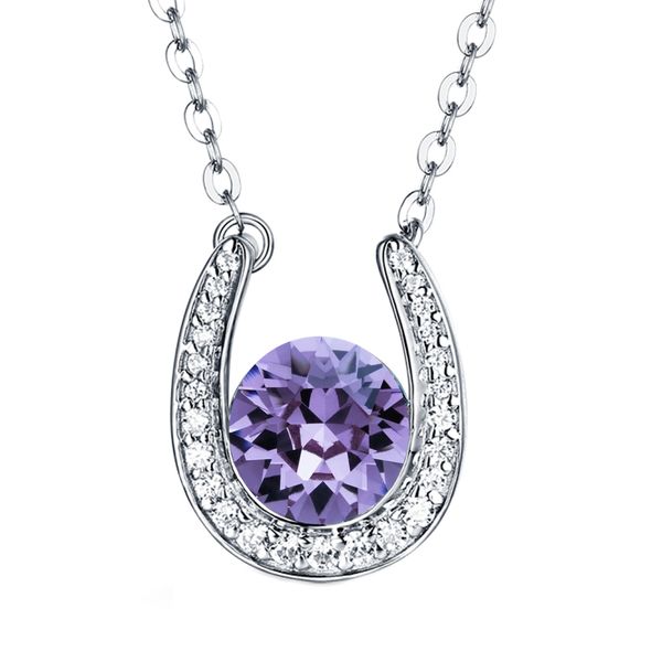 Stella Luna Horseshoe necklace- Swarovski Tanzanite crystal