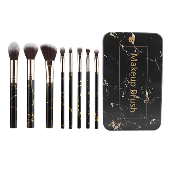 Marble Mini Makeup Brush Set 8 Pieces Brushes for Face and Eyes