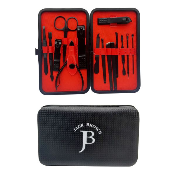 Jack Brown 15-Piece Manicure Pedicure Professional Nail Clipper Kit Set