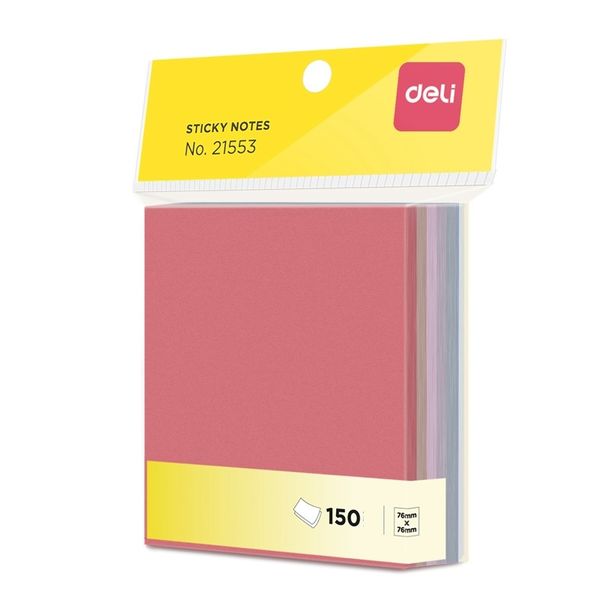 Deli Sticky Note 76x76mm 1200 Sheet Asst. Morandi Colors bulk