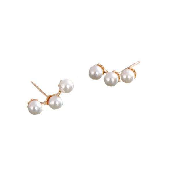Beautiful 3 Pearl Earring made from 925 Silver and Plated in 18K Gold.