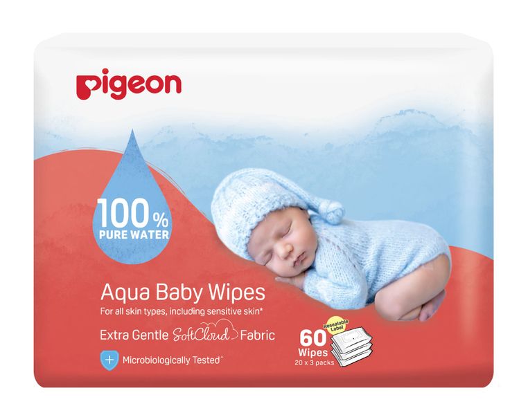 Pigeon Aqua Baby Wipes 20's 3-in-1 Refill