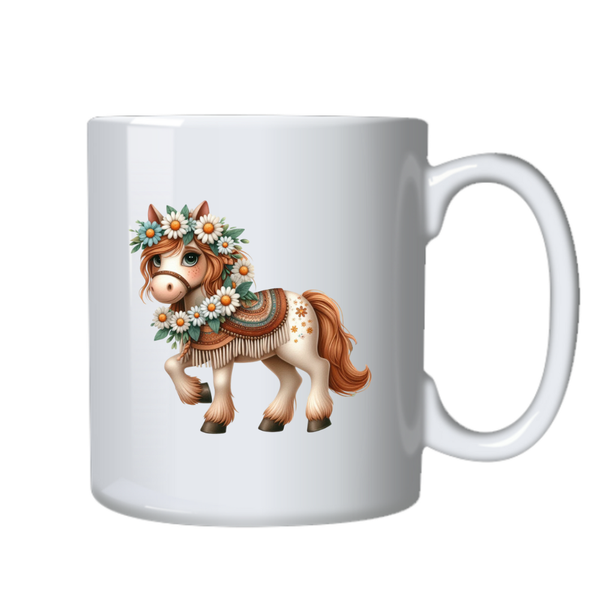Floral Boho Horse Birthday Christmas Gift Cup Mug 503 10