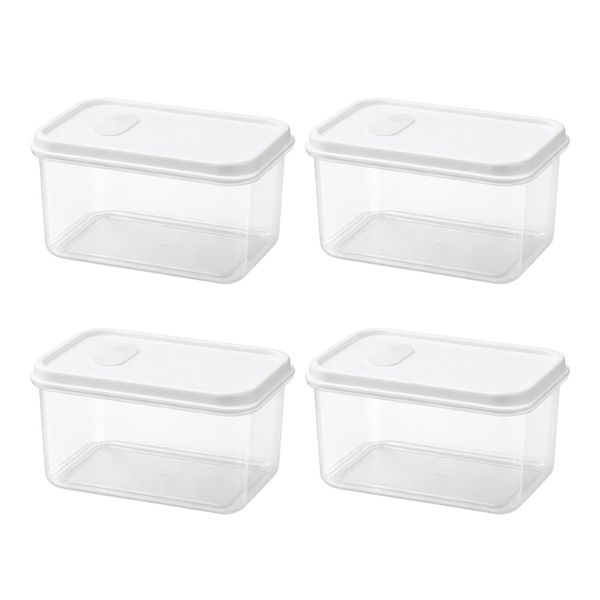 4 Pack - Plastic Food Storage Container - White