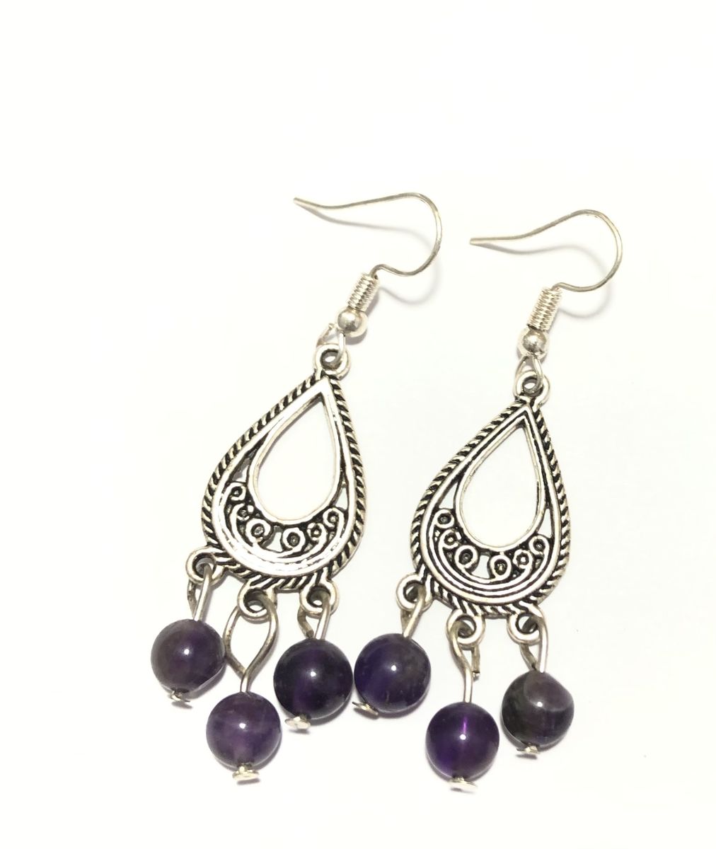 SilverBox Jewellery Handmade Amethyst teardrop chandelier earrings ...