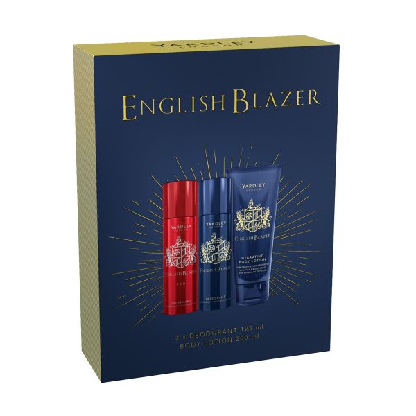 Yardley English Blazer Deodorant &amp; Body Lotion 200ml, Red Deodorant 125ml