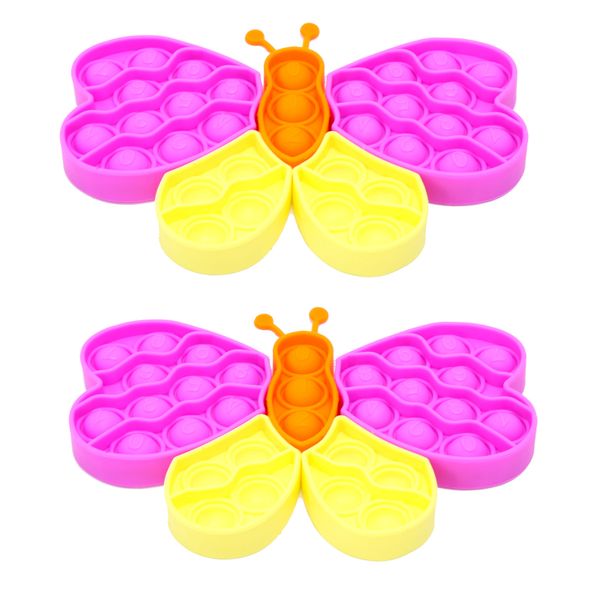 Fidget Toys - Pop It Washable Reusable Fidget Puzzle Toy -Butterfly- 2 Pack