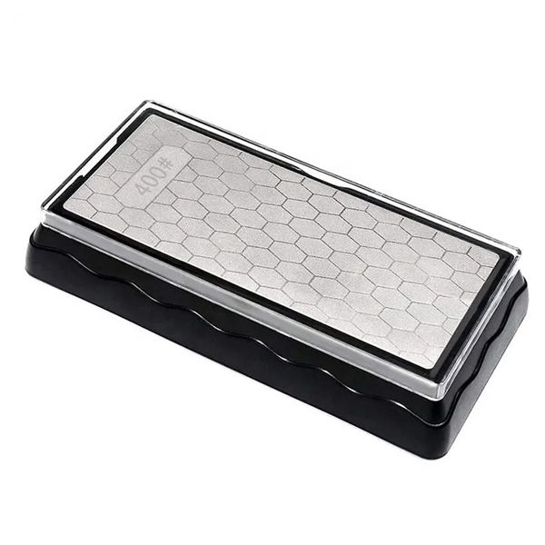 Double-Sided Diamond Knife Sharpening Stone with Anti-slip Base 400/1200