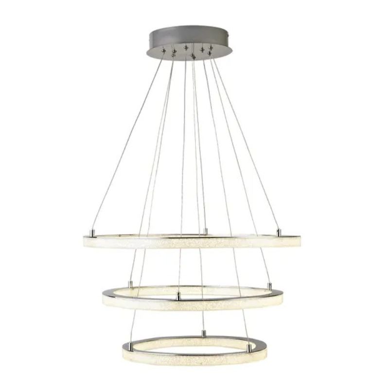 Inspire pendant lamp led cool white aluminum acrylic chrome shokia