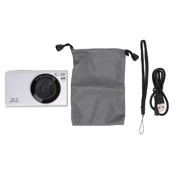 56MP 4K Vlog Camera With Fill Light (Silver)