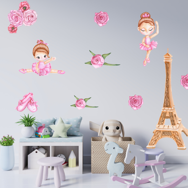 Paris Ballerina Girls Wall Stickers