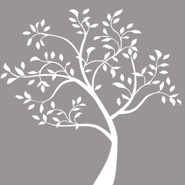Apple Tree Vinyl Wall Art - White image
