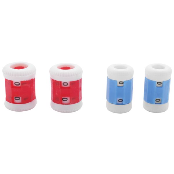 2 Large Red Knitting Needles Row Counter+2 Small BlueRow Counter