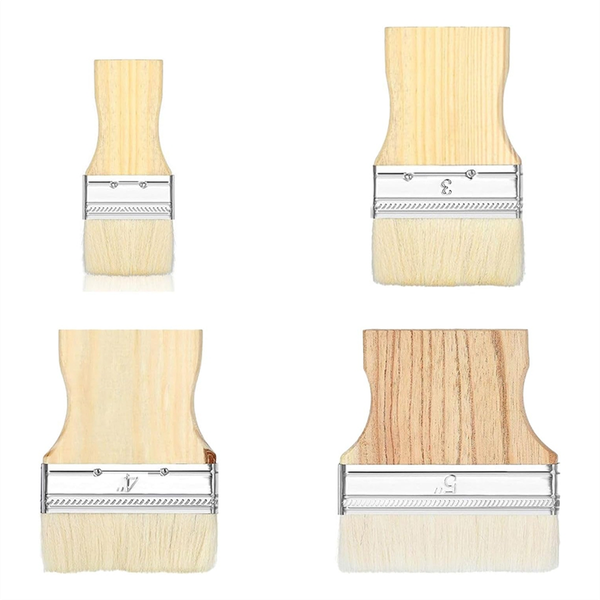 4-Piece Flat Paddle Brush Set Wide Brush Large Paint Brush