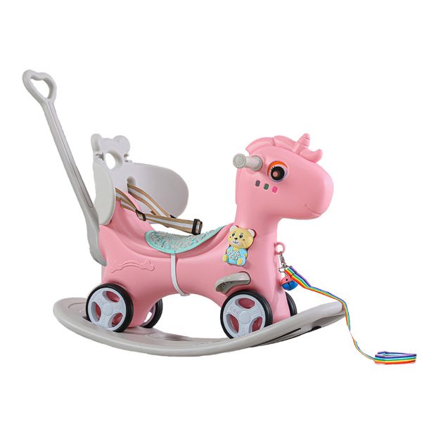 Time2Play 6-in-1 Unicorn Rocking Horse with Music Pink