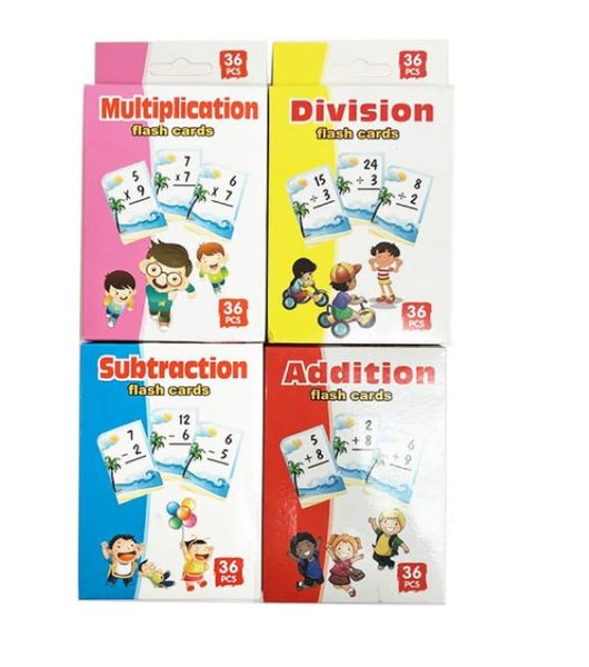 Mathematics Numbers Addition Division Multiplication Kids Flash Cards Set