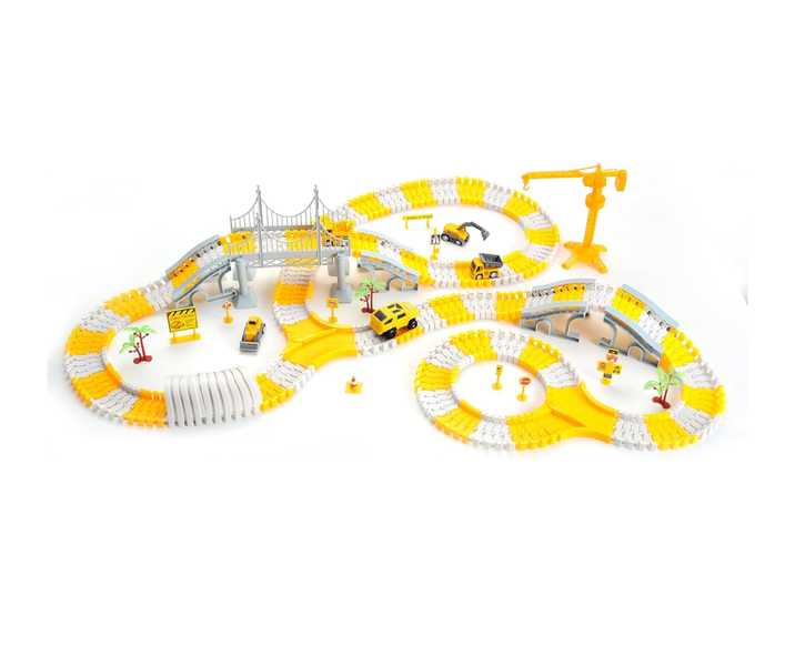 345 Pieces Construction Railway Track Building Set with Electric Race Trucks