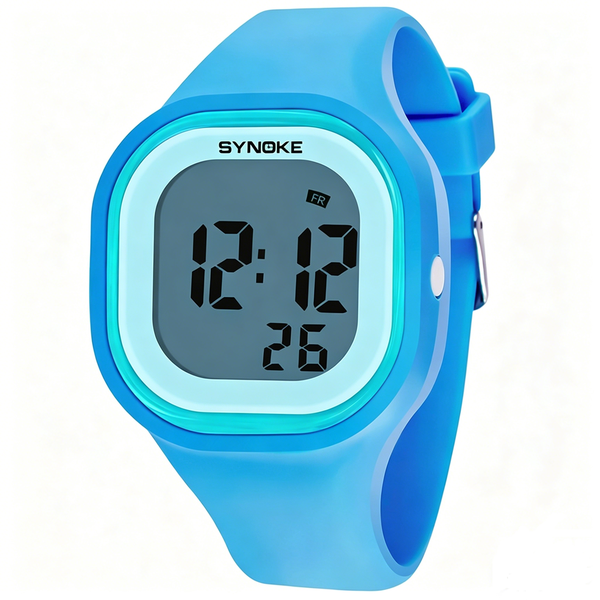 SYNOKE Kids Digital Watch, Green Silicone Strap, Easy-to-Read Display