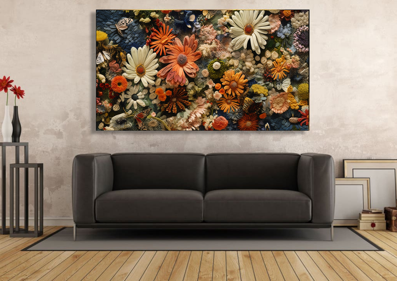 Canvas Wall Art - Wildflower Mosaic Abstract - IM0335