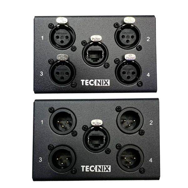 Tecnix 4-Channel CAT5/CAT6 Audio Stage Box System - Male &amp; Female XLR