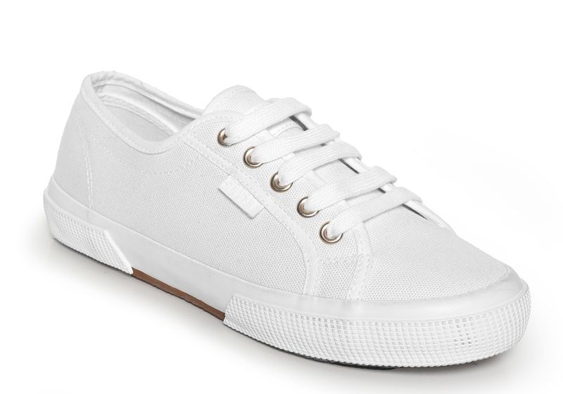 Soviet Mens Ayanda Low Cut Canvas Lace Up Sneaker- White Mono