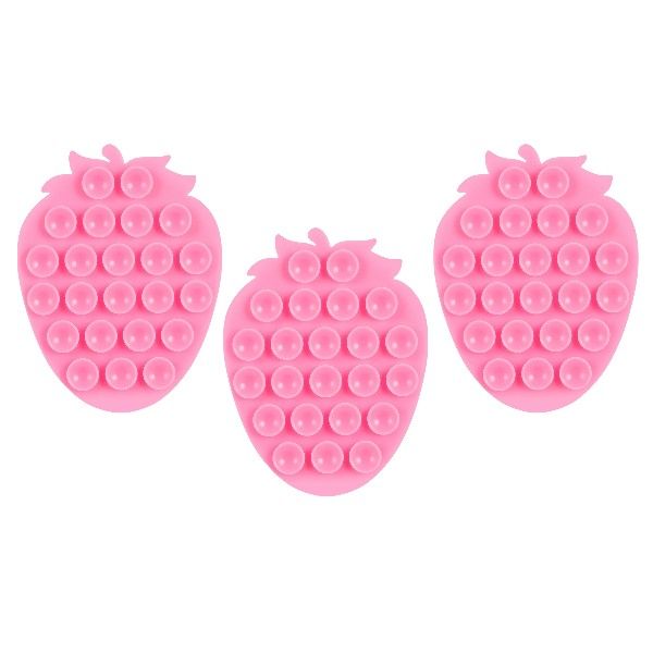 3 Pack - Stawberry Designed Phone Suction Mount With Strong Grip Power