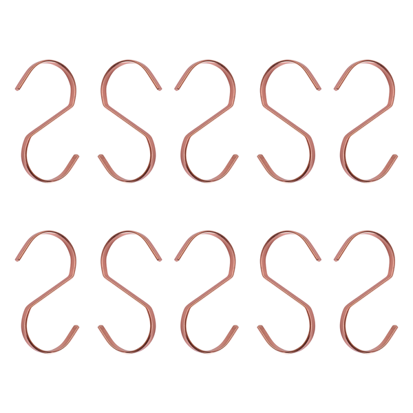 10-Pack 4 Inch Rose Gold Chrome Finish Steel Hanging Flat Hooks