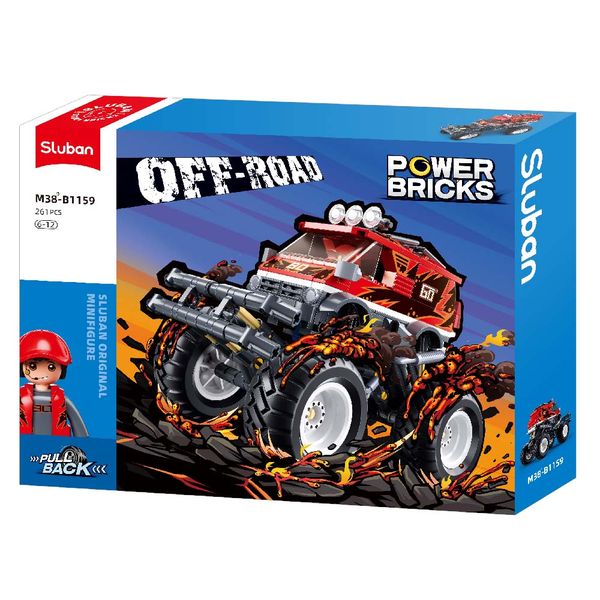 Sluban Building Set: Pull Back PowerBricks - Off Road Vehicle - 261 Piece