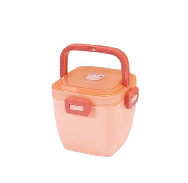 Portable Cartoon Pattern Elementary School Lunch Box - Pink