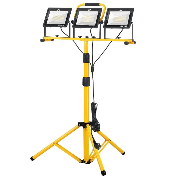 thl 21000Lumen 3-Head LED Worklight with Stand, 5m Cord &amp; IP66 Rating