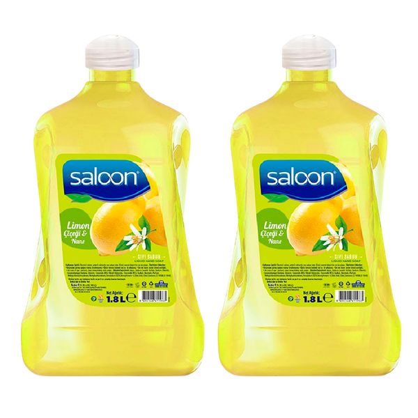 Saloon Liquid Hand Wash Soap - Lemon Blossom &amp; Mint - 1.8 Litres - 2 Pack