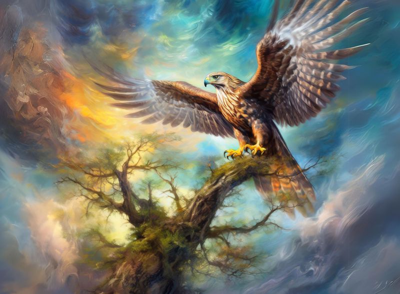 Rooted Art Home Decor Wall Art - Hawk